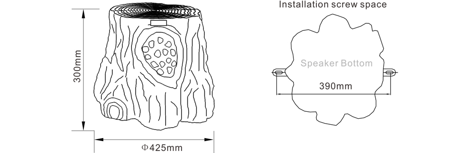 Commercial Audio Installation Loudspeaker RH-KT31 Size