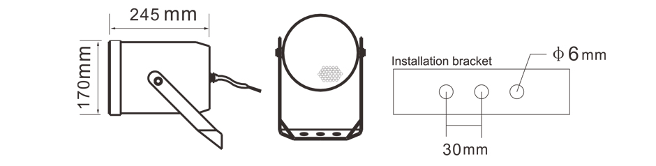 RH-AUDIOUnidirectional Sound Projector Loudspeaker RH-CH07 Size